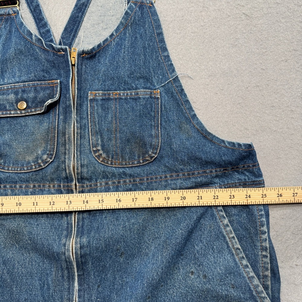 Big Bill Denim Bib Overalls Men's 48 Blue Distressed Workwear Dungarees Canada - Picture 5 of 13